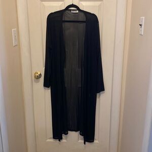 Sheer black long cardigan size, XL